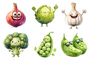 Cute Vegetables Sublimation Clipart, an Illustration by Daily.Designs (Thumbnail 5 of 5)