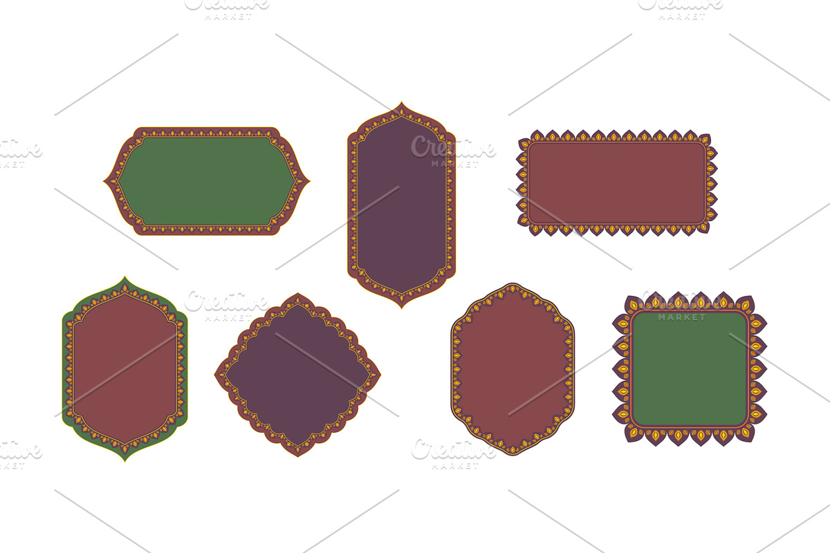 Vector set of decorative frames for, an Illustration by Liudmyla Matviiets