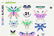 Quirky B-Flies - Clipart Collection, a Graphic by Leila Divine (Thumbnail 5 of 13)