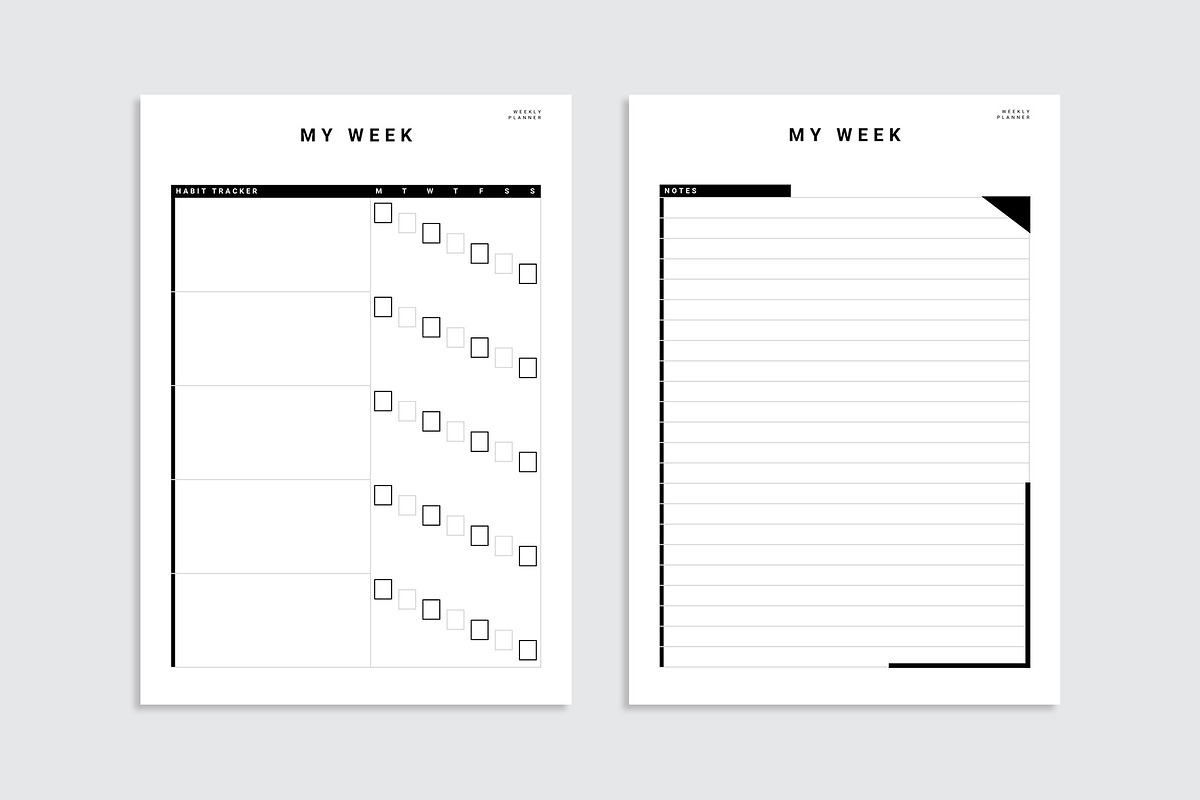 Editable Weekly Planner, a Stationery Template by Amit Debnath