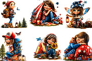 Whimsical Camping Girl Clipart PNG, a Person Illustration by Designking (Thumbnail 3 of 5)