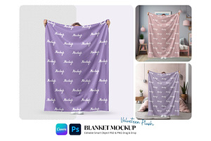 Blanket Mockup Held-up By Person