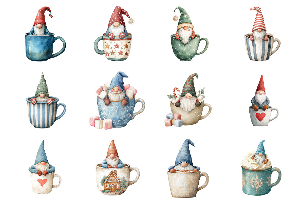 Christmas Gnome Mug, an Illustration by Design Market (Photo 2 of 3)