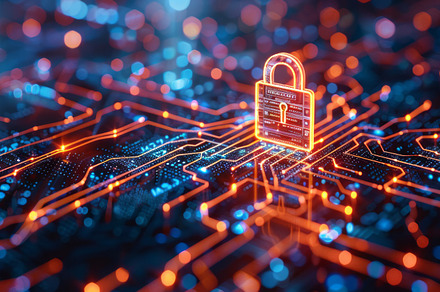 Secure Padlock on a Circuit Board, a Background Photo by ImageMir