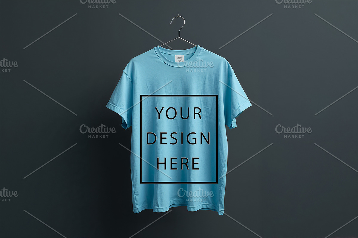 T-Shirt Mockup - Sky Blue Edition, a Shirt Mockup by ForhadGFX (Photo 12 of 12)
