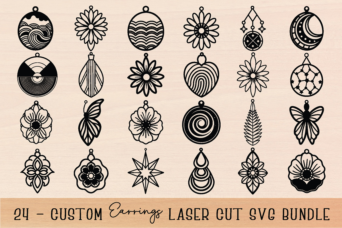 Custom Earrings Laser Cut SVG Bundle, an Object Graphic by jannatulpakhi (Photo 1 of 6)