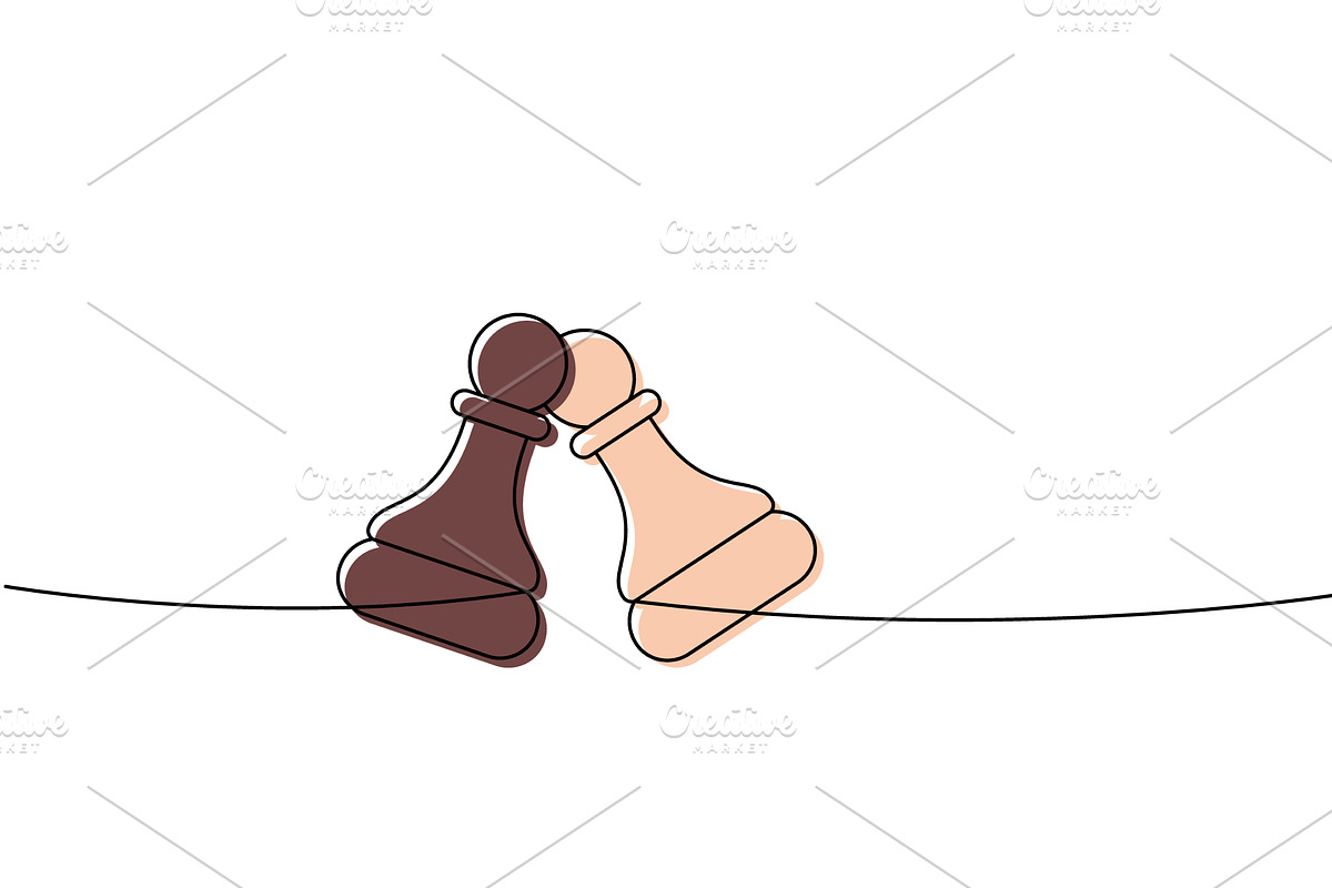 Linear minimalist outline of two, an Illustration by GraphiShop