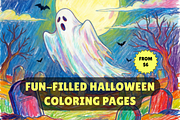 Halloween Activity Coloring PDF Page, a Seasonal Illustration by Nuvame Arts & Designs (Thumbnail 1 of 8)