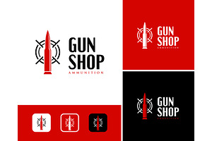 Bullet Gun Aim Target Logo, a Branding & Logo Template by ika trisiana