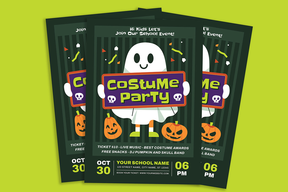 Kids Halloween Party Flyer Template preview 3