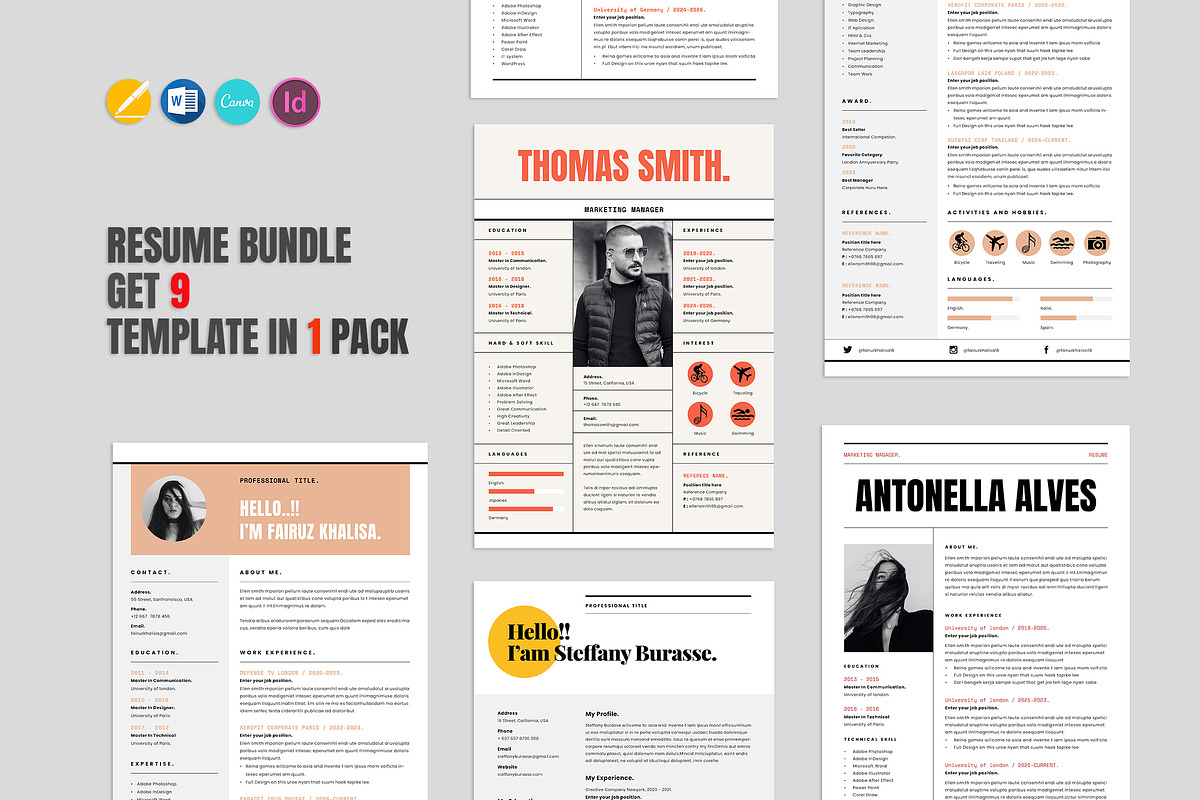 Resume Bundle, a Resume Template by Occy Design (Photo 1 of 28)