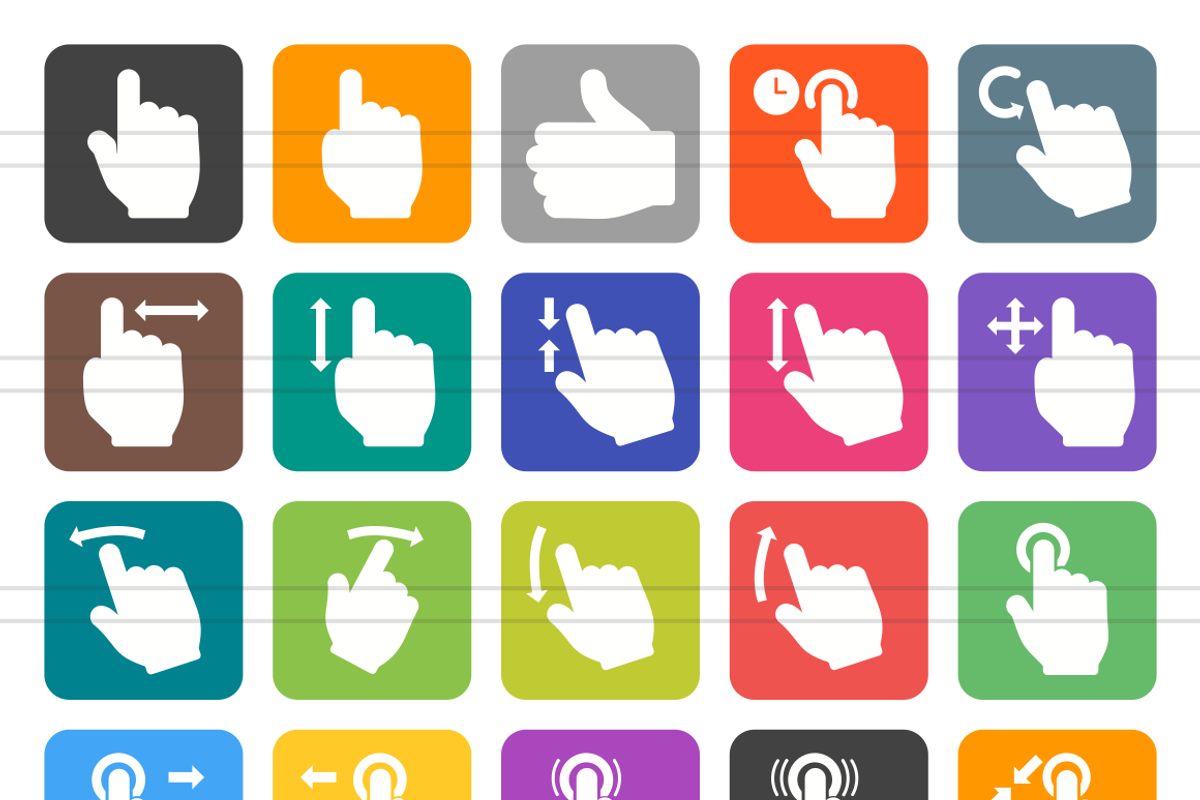 50 Touch Gesture Round Corner Icons preview 2