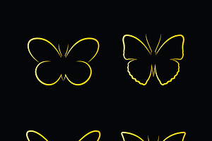 Vector Of Golden Butterfly. Insects