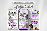 Lifestyle Coach Instagram Templates, a Social Media Template by ZenSocialDesigns (Thumbnail 1 of 9)