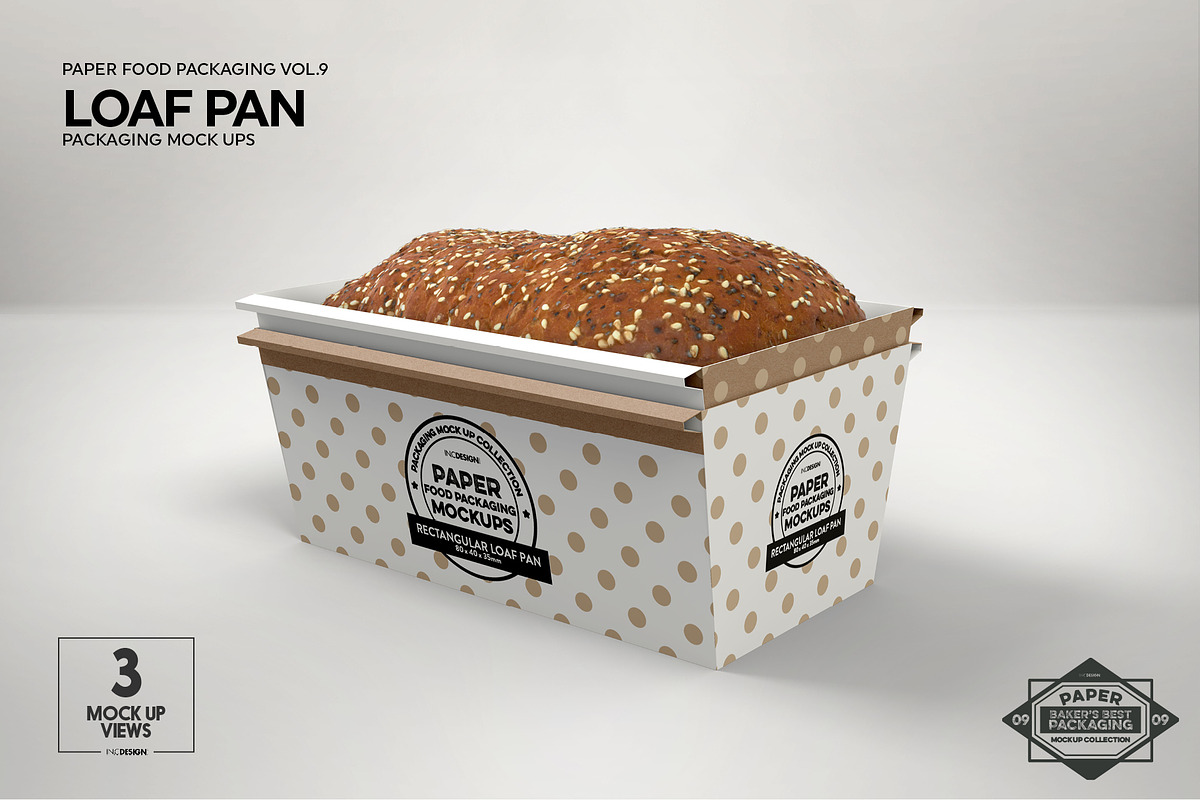 Loaf Cake Mold Packaging Mockup, a Packaging Mockup by INCDesign (Photo 2 of 8)