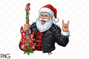 Vintage Rock & Roll Christmas Santa, an Illustration by Black Bird Studio (Thumbnail 1 of 4)