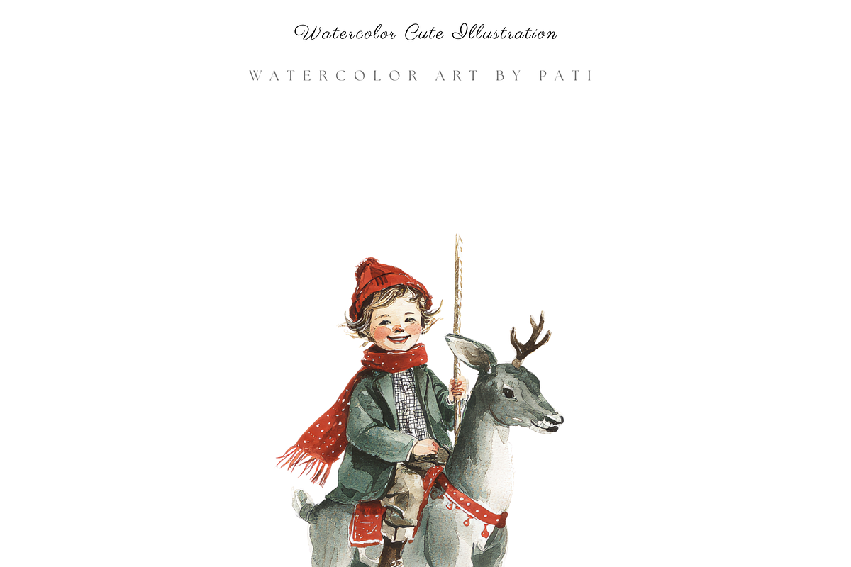 Christmas Village Clipart Set, a Decorative Illustration by Pati Paints (Photo 6 of 10)