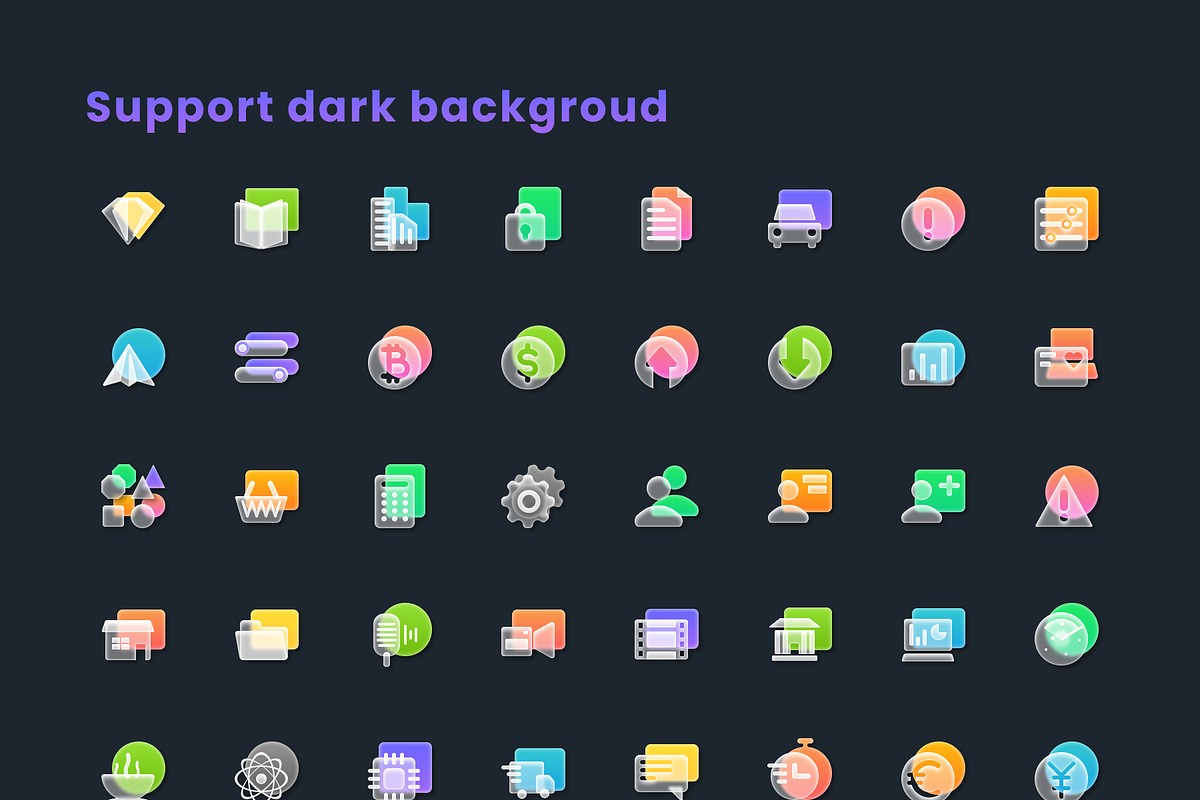 Frosted Glass Icons Set, an Icon by Amazing Custom Icons (Photo 8 of 8)