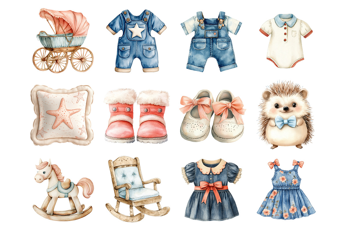 4th of July nursery watercolor Clipa, a Seasonal Illustration by Design Market (Photo 3 of 9)