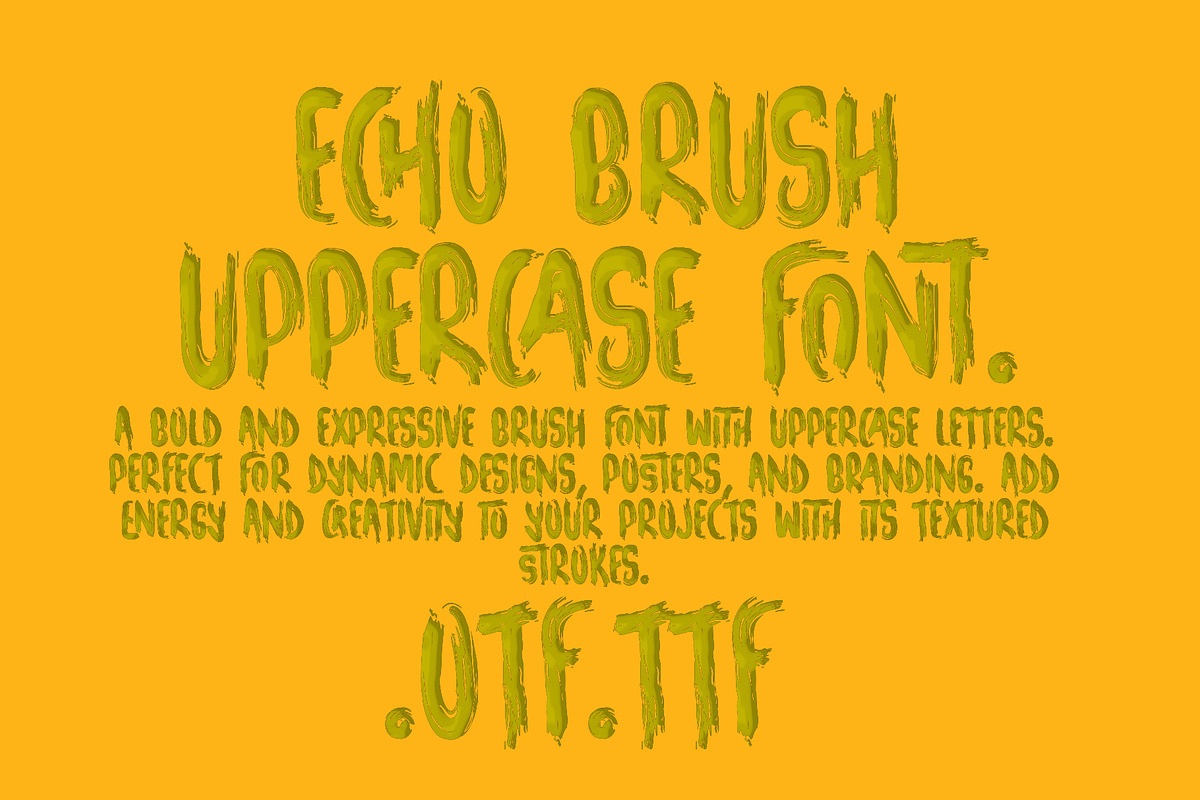 Echo Brush Upper Case Font, a Script Font by akropol (Photo 3 of 4)