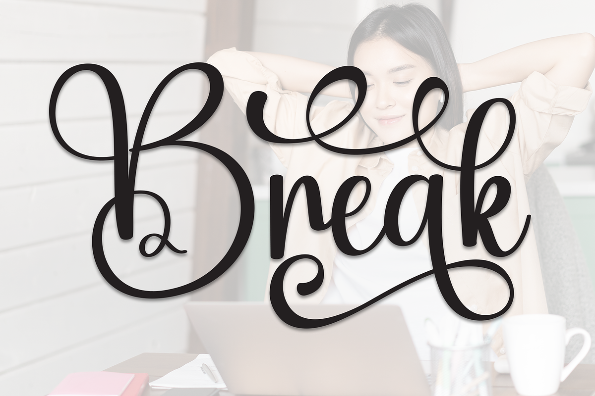 Break | Script Font, a Handwritten Font by Scratchones (Photo 1 of 9)
