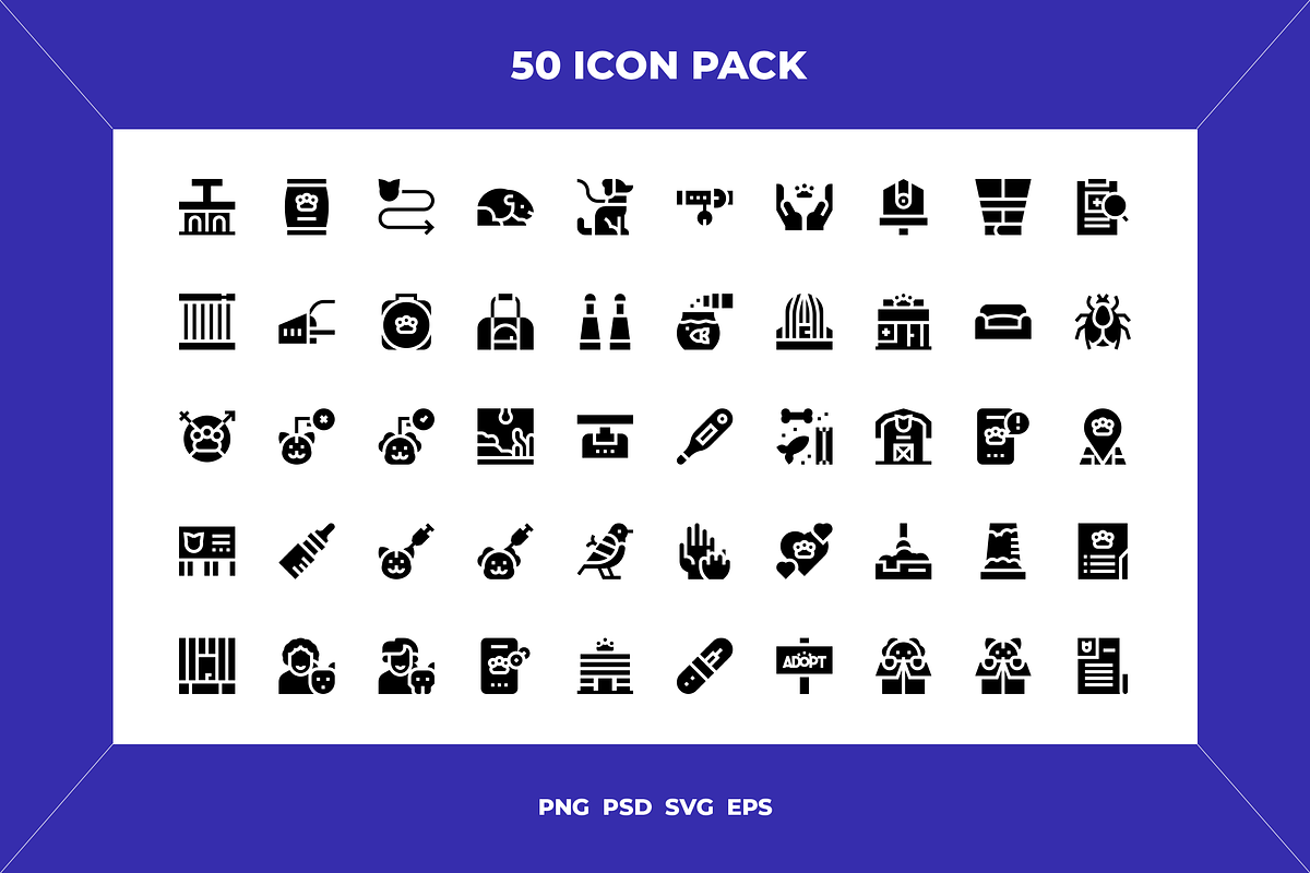 Pet adoption icons, an Outline Icon by Wencory (Photo 1 of 2)