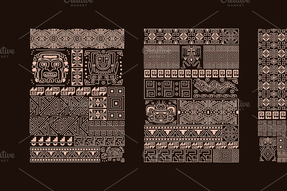 Maya ethnic posters. Aztec tribal, an Object Graphic by Stock-Smart-Start (Photo 3 of 3)