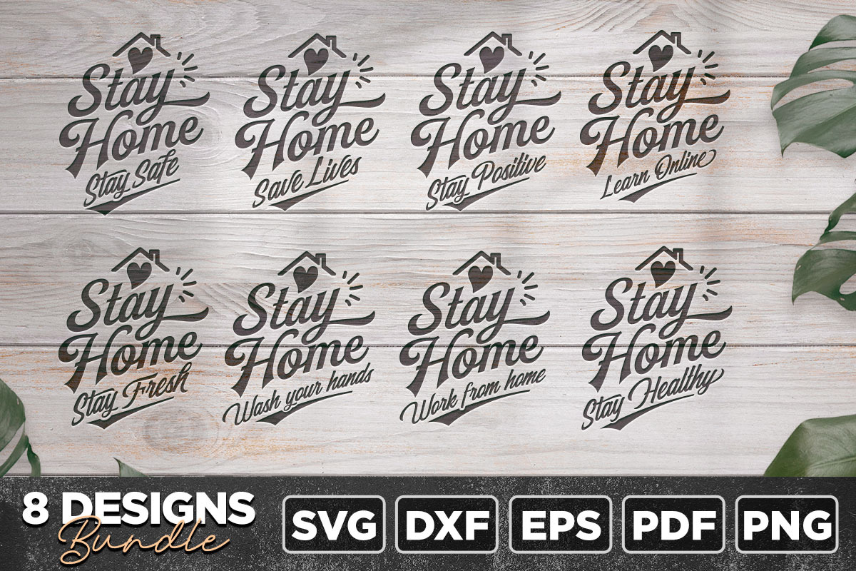 Stay Home (8 Quotes) Bundle, a Healthcare Illustration by Asaelv Shop! (Photo 2 of 2)