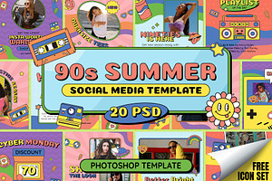 90s Summer Instagram Template, a Social Media Template by muhisya