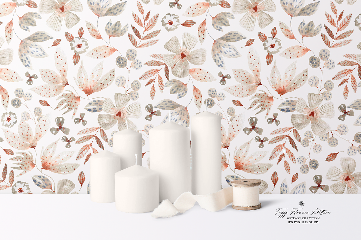 Foggy Flowers Watercolor Pattern, a Pattern Graphic by Webvilla Studio (Photo 5 of 6)