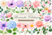 Romantic Pastel Floral Clipart Set, an Illustration by Sublimation Artist (Thumbnail 1 of 6)