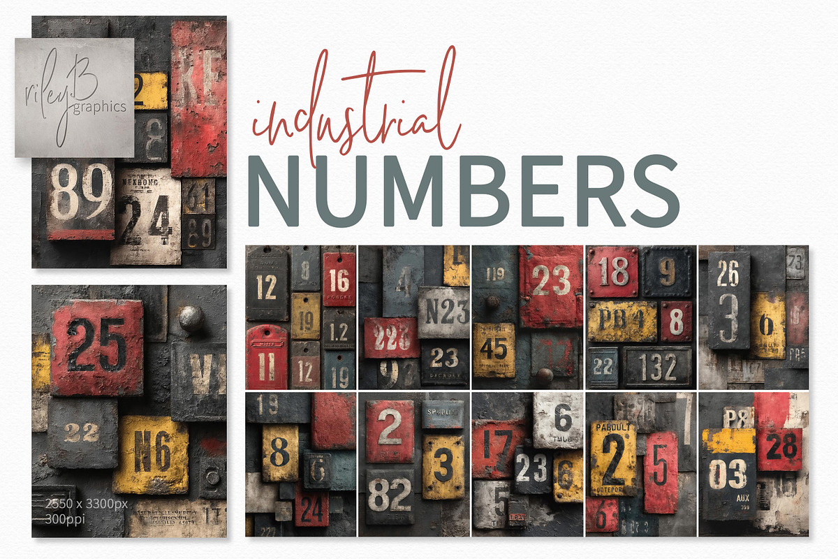 Industrial Numbers, a Decorative Illustration by rileyBgraphics (Photo 1 of 6)