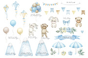 Teddy bear, hot air balloons clipart, an Animal Illustration by Solo Art Original (Thumbnail 4 of 8)