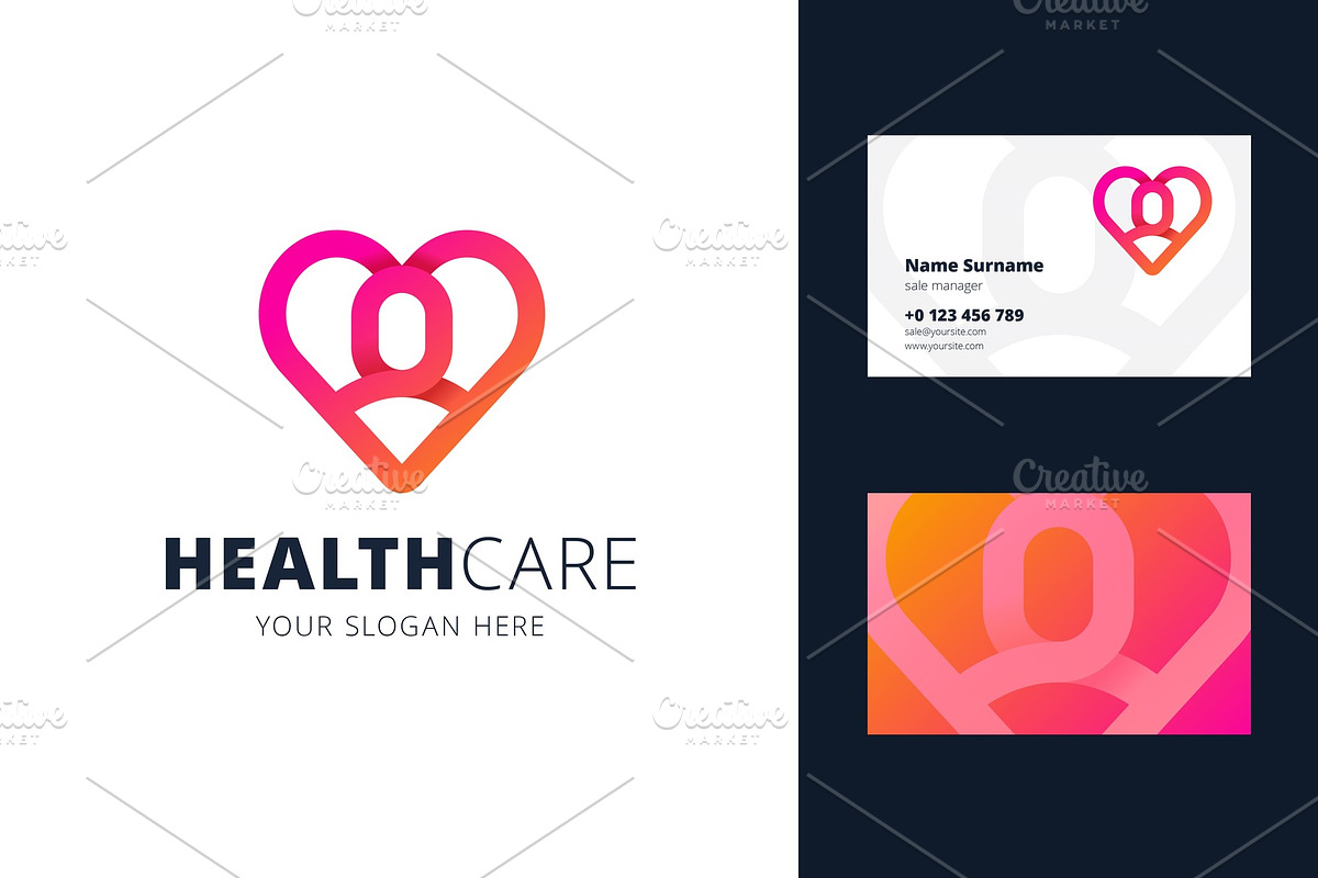Health care logo and business card, a Branding & Logo Template by zaniman