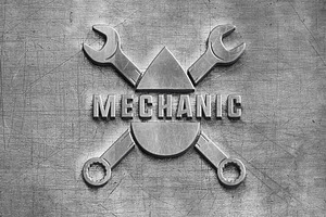 Set Of Vintage Mechanic Logos