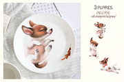 Autumn flying puppies digital pencil, an Illustration by TanyaSchuka (Thumbnail 2 of 9)