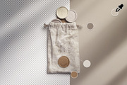 Drawstring Bag with Wax Seals Mockup, an Advertising Mockup by Custom Scene (Thumbnail 5 of 11)