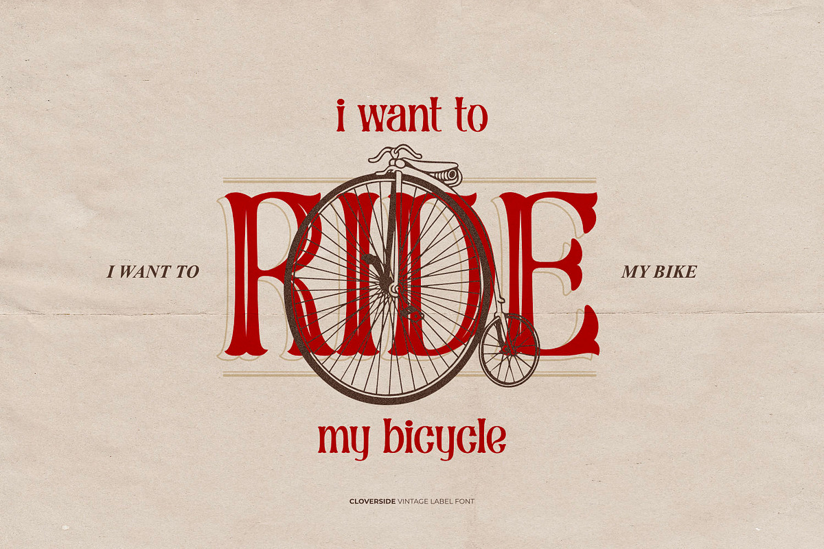 Cloverside - Vintage Label Font, a Symbol Font by ikiiko (Photo 3 of 7)