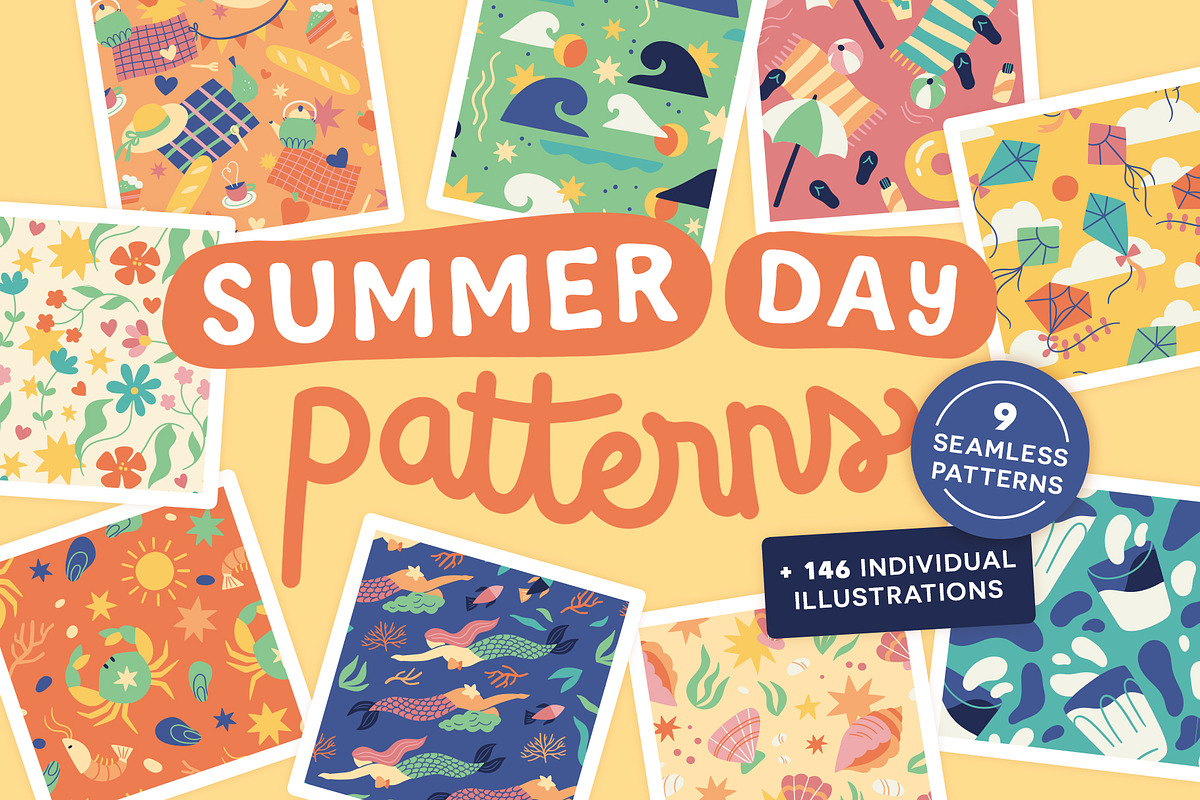 Summer Day Patterns - Vector, a Pattern Graphic by Carole Chevalier (Photo 1 of 9)
