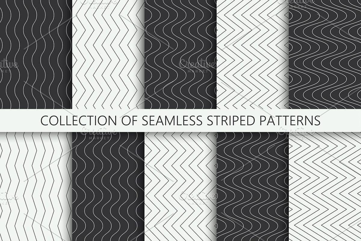 Monochrome striped seamless patterns, a Pattern Graphic by ExpressShop (Photo 1 of 5)