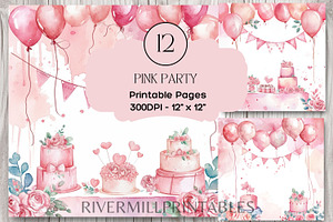 Pink Party Digital Papers
