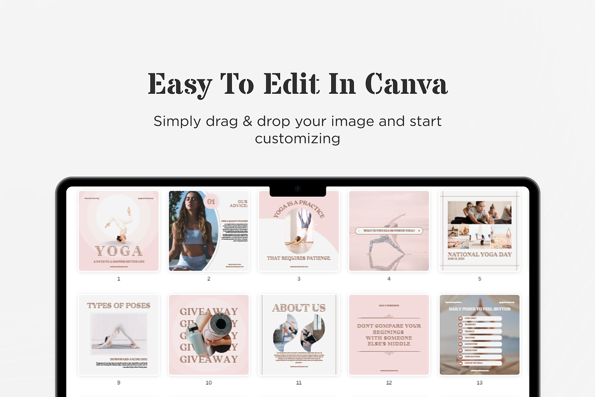 Yoga Instagram Canva Template Buri, a Social Media Template by VeliusCreativeStudio (Photo 9 of 9)