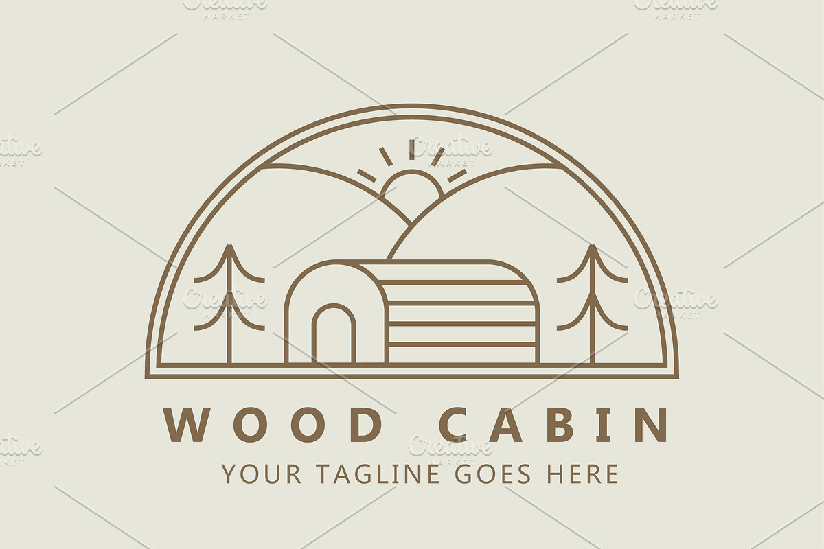 Cabin Wood Logo Design Icon, a Branding & Logo Template by Morvana Crew