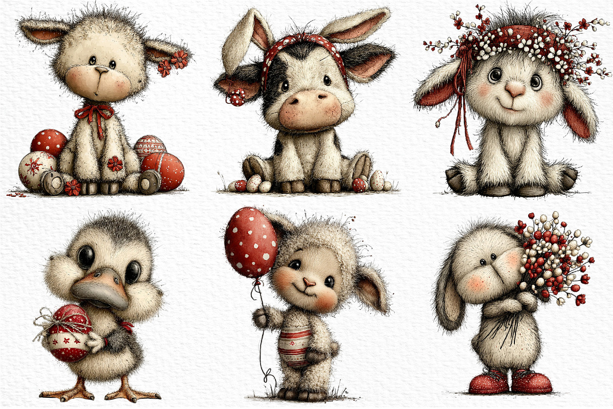 Whimsical Easter Farm Animals PNG, an Illustration by Craft Nest (Photo 5 of 11)