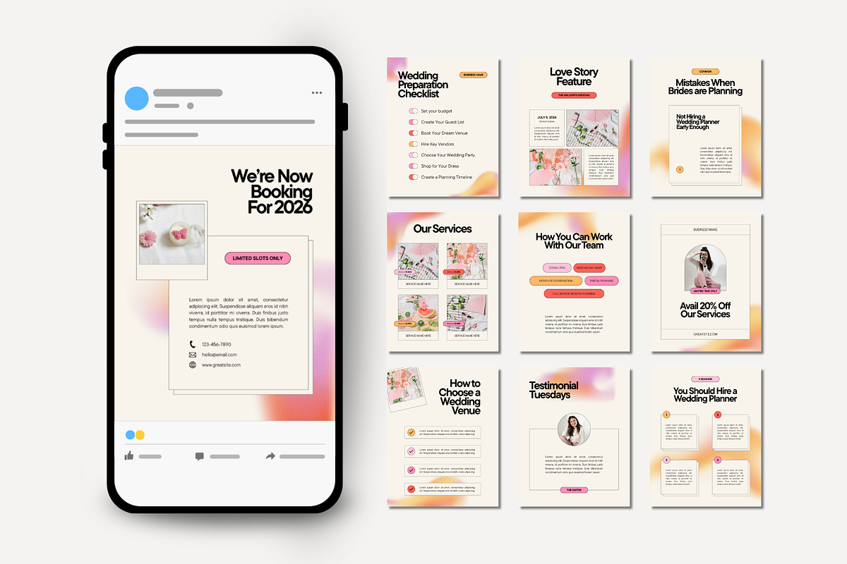 Wedding Planner Instagram, a Social Media Template by Anna Design Studio (Photo 5 of 9)