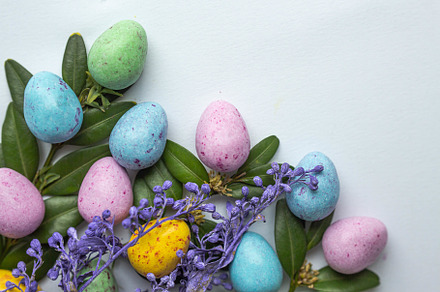 Easter eggs with flowers & leaves, a Holiday Photo by Arymer
