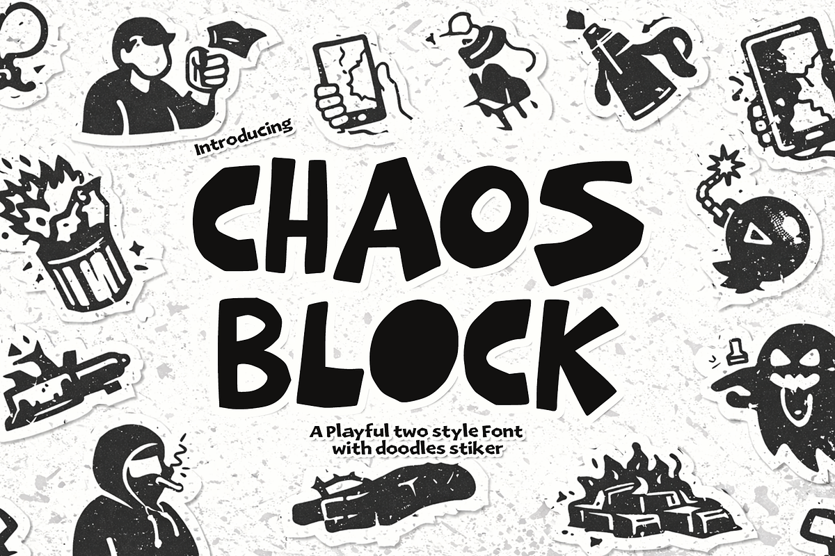 Chaos Block is a bold and playful, a Handwritten Font by cocodesign (Photo 1 of 8)