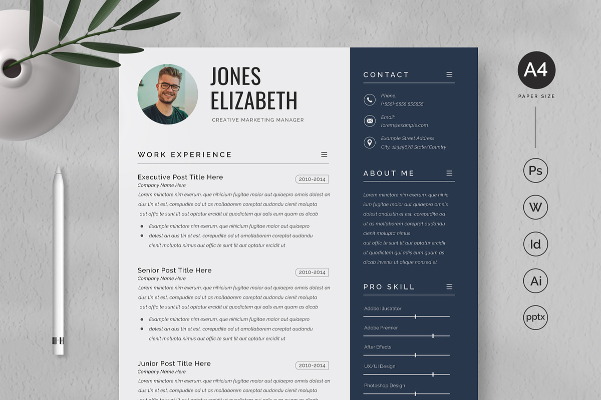 Word Resume Template/CV, a Resume Template by UpSolution (Photo 1 of 5)