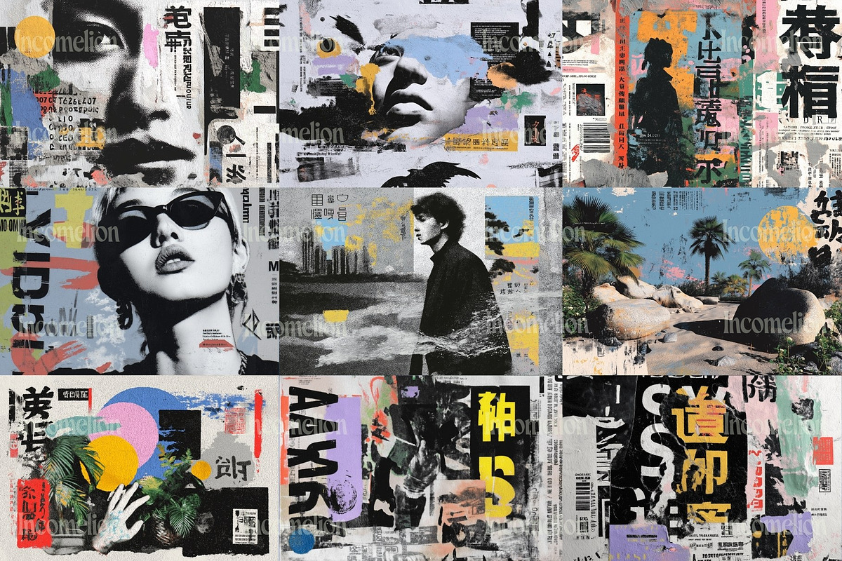 70 Japanese Collage Wallpapers, a Wallpaper Graphic by Incomelion (Photo 2 of 9)