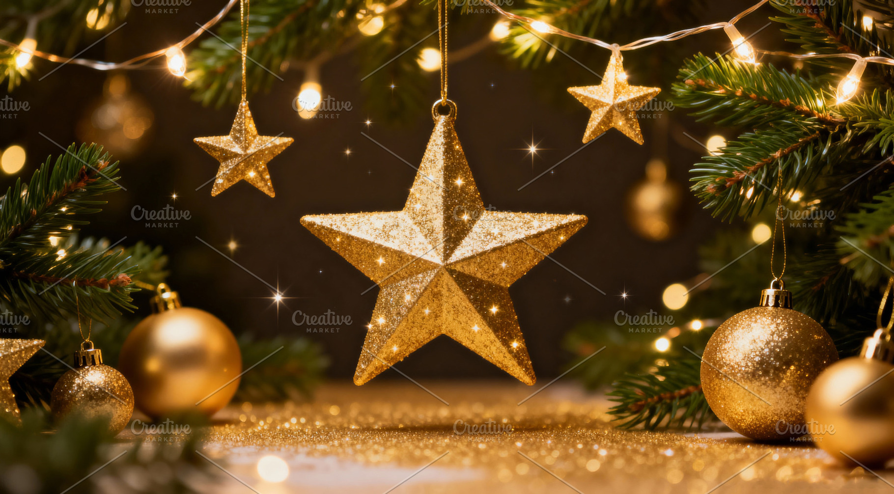 Golden Christmas Elegance Banner, a Wallpaper Photo by Virgo Studio